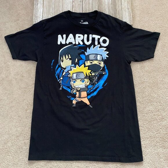 Naruto Shippuden Chibi Sasuke Hatake T-Shirt Size M Graphic Print Anime Manga 1 - Picture 1 of 11